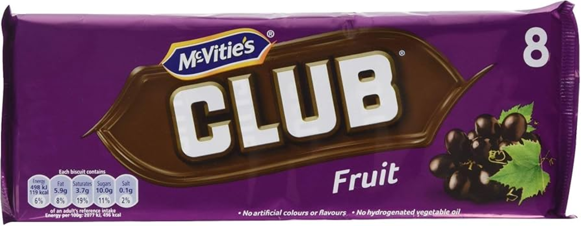 MCVITIES CLUB FRUIT BISCUIT 184G